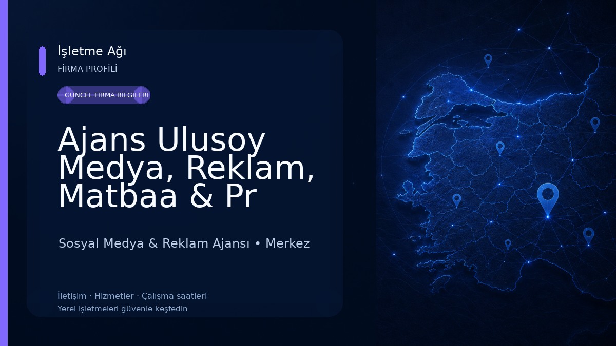 Ajans Ulusoy Medya, Reklam, Matbaa & Pr Hizmetleri Sosyal Medya & Reklam Ajansı