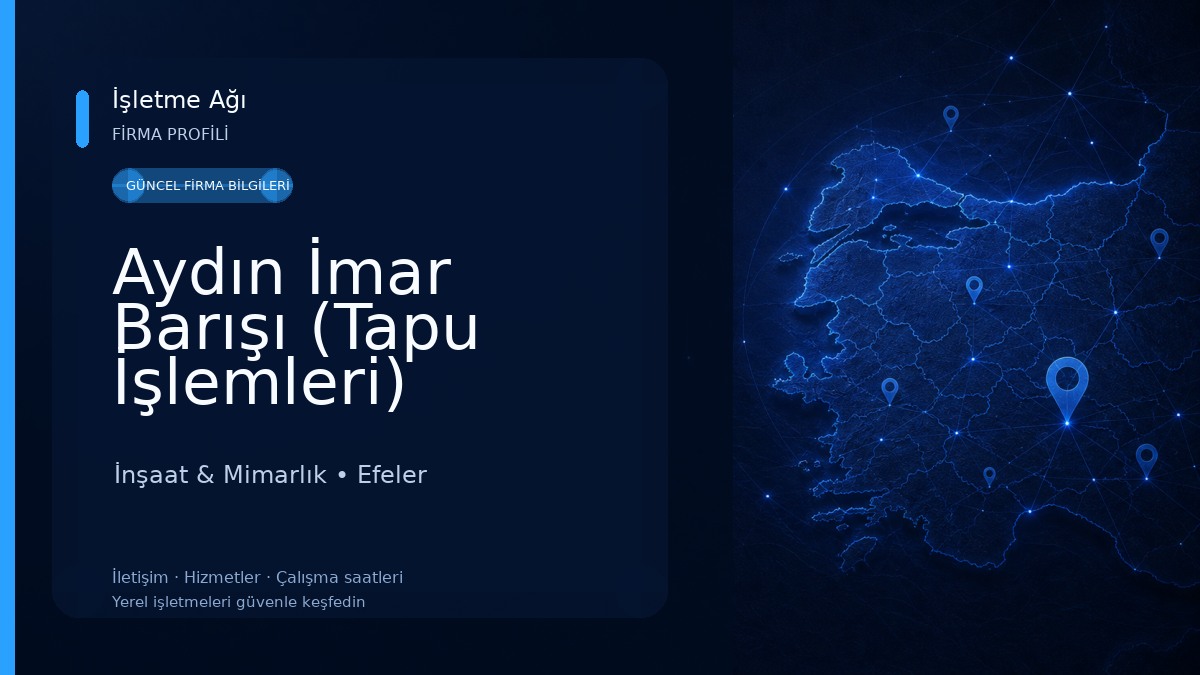 Aydın İmar Barışı (Tapu İşlemleri) ÖZGROUP MİMARLIK MÜHENDİSLİK İnşaat & Mimarlık