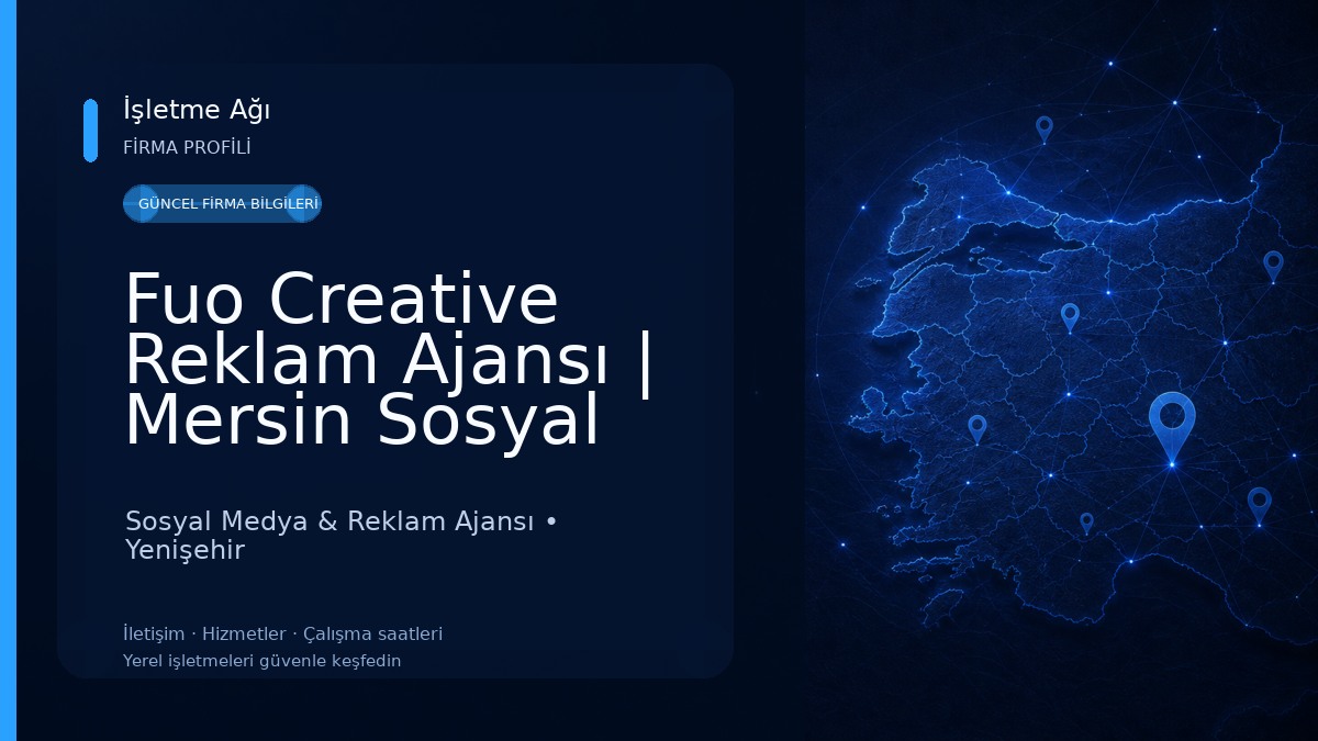 Fuo Creative Reklam Ajansı | Mersin Sosyal Medya Ajansı | Tanıtım Çekimi | Web Sitesi | E-Ticaret & Dijital Pazarlama