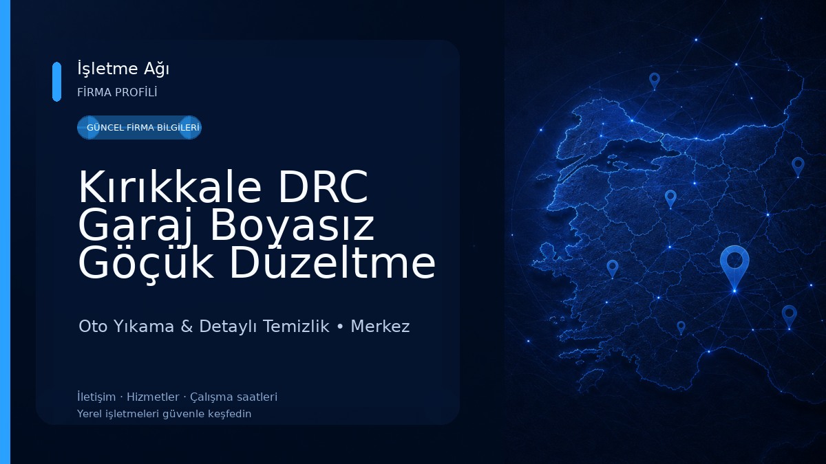 Kırıkkale DRC Garaj Boyasız Göçük Düzeltme Merkezi Oto Yıkama & Detaylı Temizlik