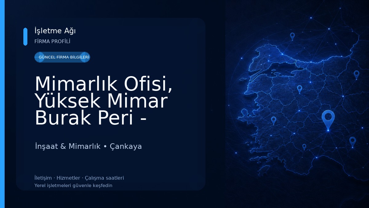 Mimarlık Ofisi, Yüksek Mimar Burak Peri - Maviperi Mimarlık