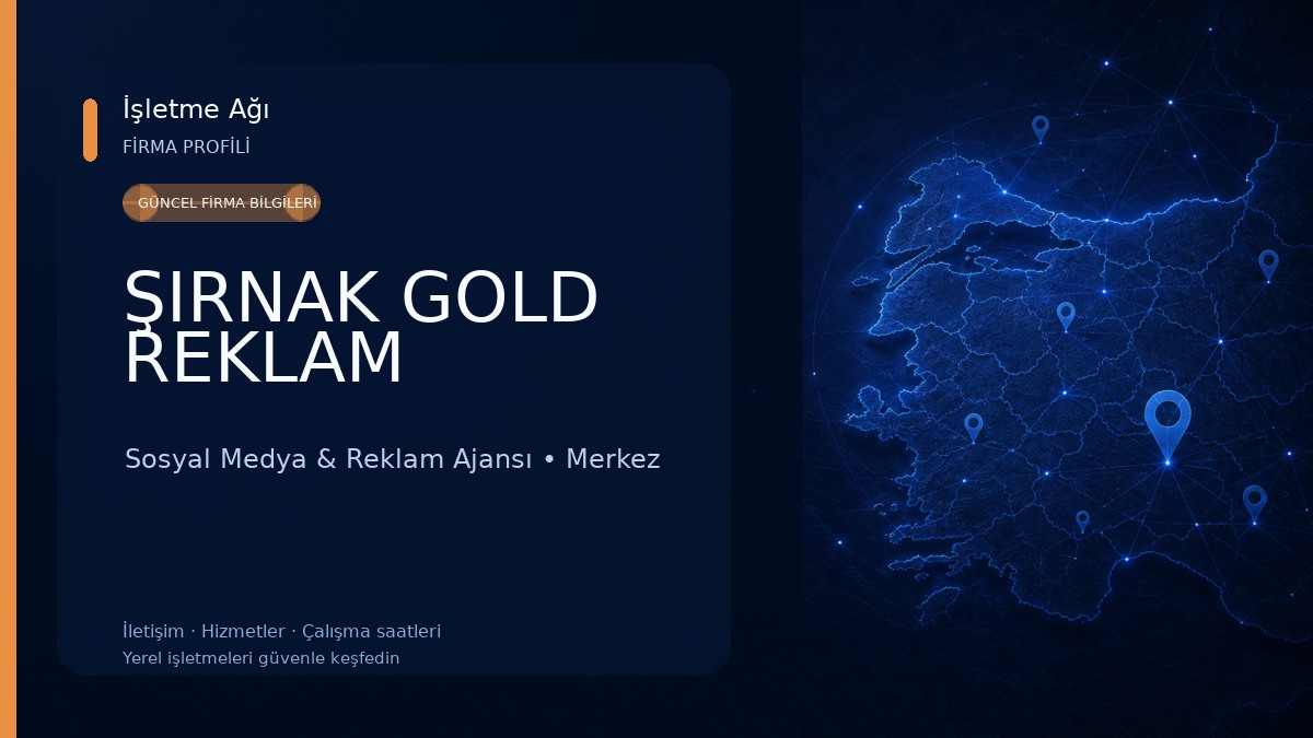 ŞIRNAK GOLD REKLAM Sosyal Medya & Reklam Ajansı